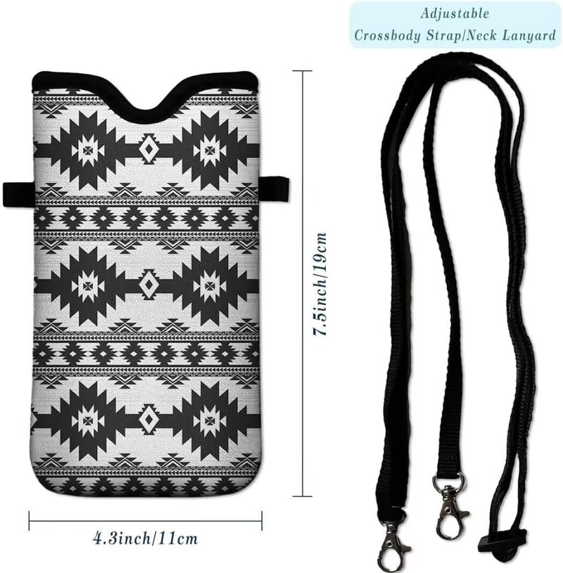 FREZORA Cell Phone Sleeves Bag Case Crossbody Neoprene Holder Lanyard Phone Pouch for Women Men 7.5 X 4.5 Inches - Bohemia - Image 4